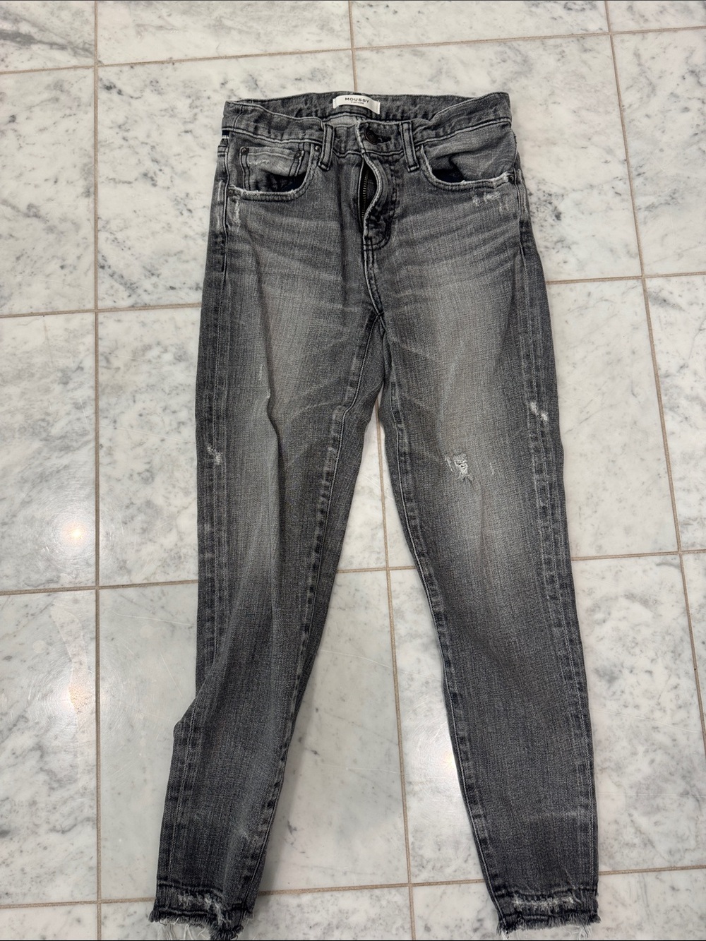 Moussy Vintage Black Gray Washed Skinny Jeans